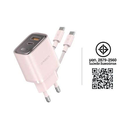 หัวชาร์จ ELOOP C31TC สีชมพู หัวชาร์จเร็ว และ สายชาร์จเร็ว PD 45W สำหรับ สมาร์ทโฟน ทุกรุ่น ANDROID PHONE_8